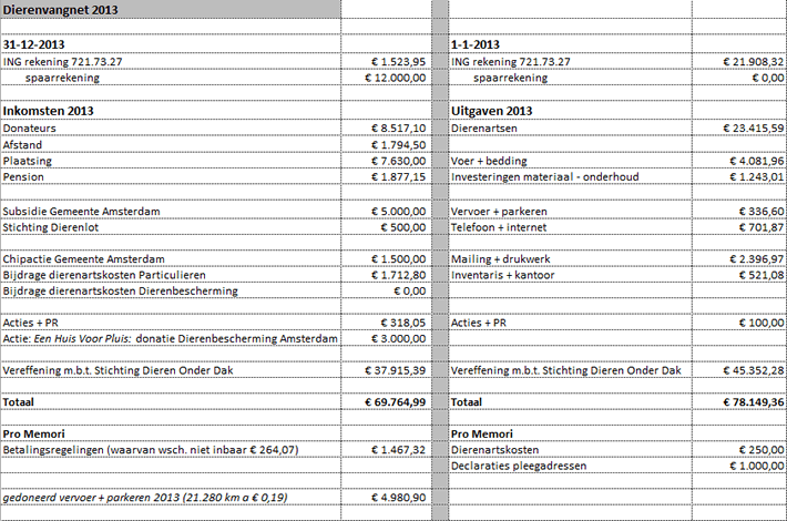 Financieel overzicht 2013